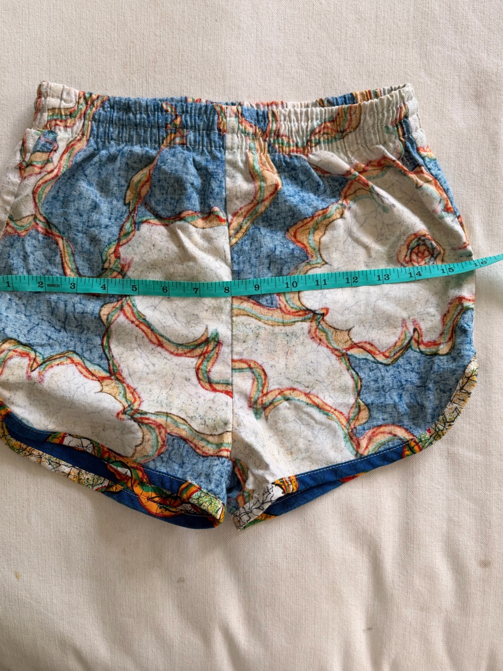 1980s Sears Kings Road Cotton Shorts Elastic Waistband Small - Picture 4 of 6